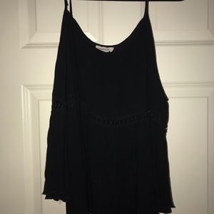 Black Off-the-Shoulder Light crotchet Top